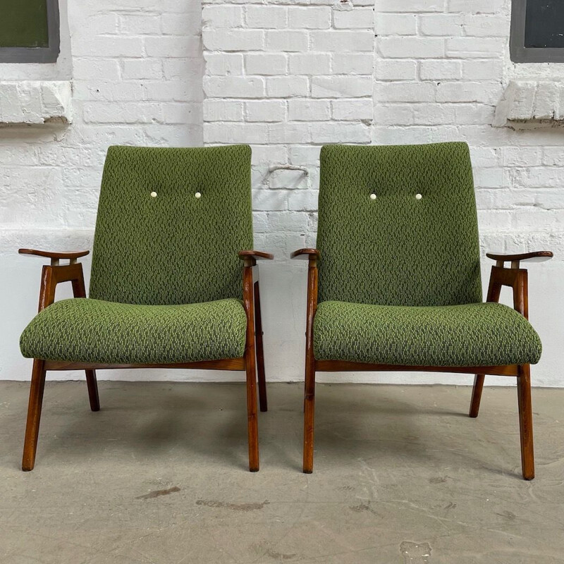 Pair of vintage armchairs by J.Smidek 1960s