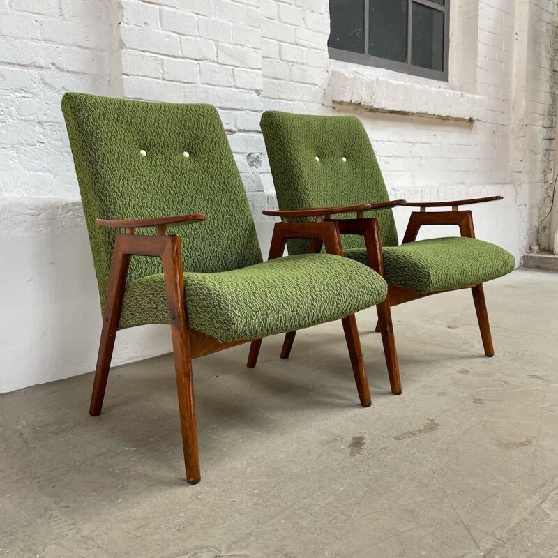 Pair of vintage armchairs by J.Smidek 1960s