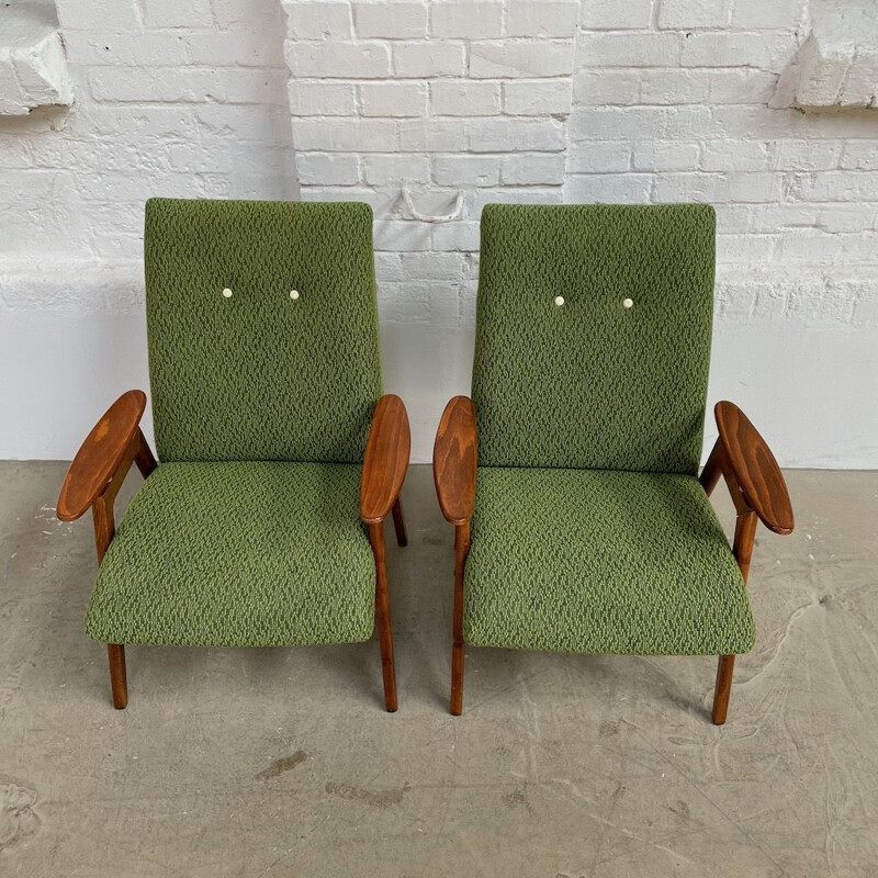 Pair of vintage armchairs by J.Smidek 1960s