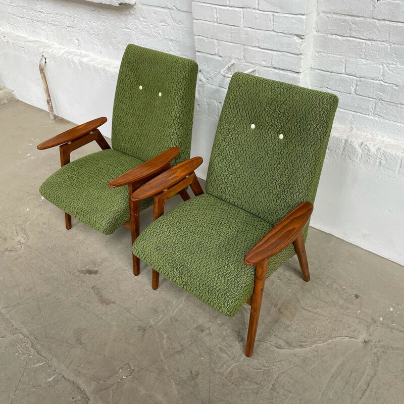 Pair of vintage armchairs by J.Smidek 1960s