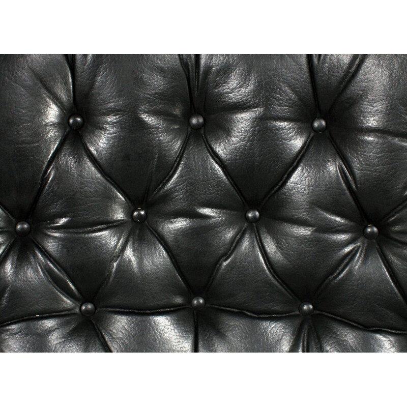 Artifort "F588" lounge chair in black leather and plastic, Geoffrey HARCOURT - 1970s