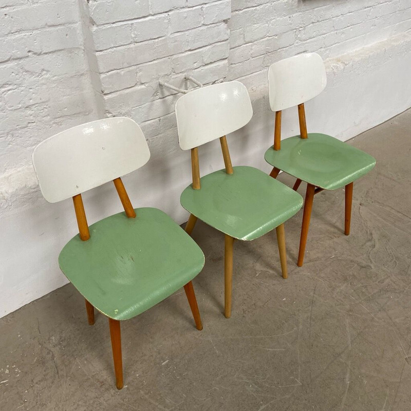 Vintage chairs painted in white