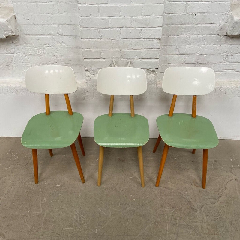 Vintage chairs painted in white