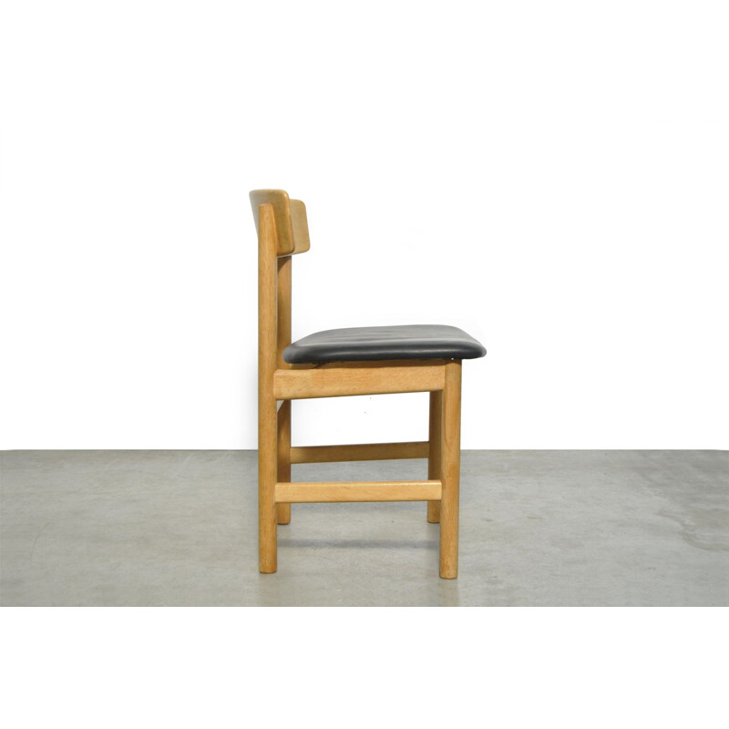 Pair of 6 vintage oak chairs 3236 by Børge Mogensen Denmark 1956s