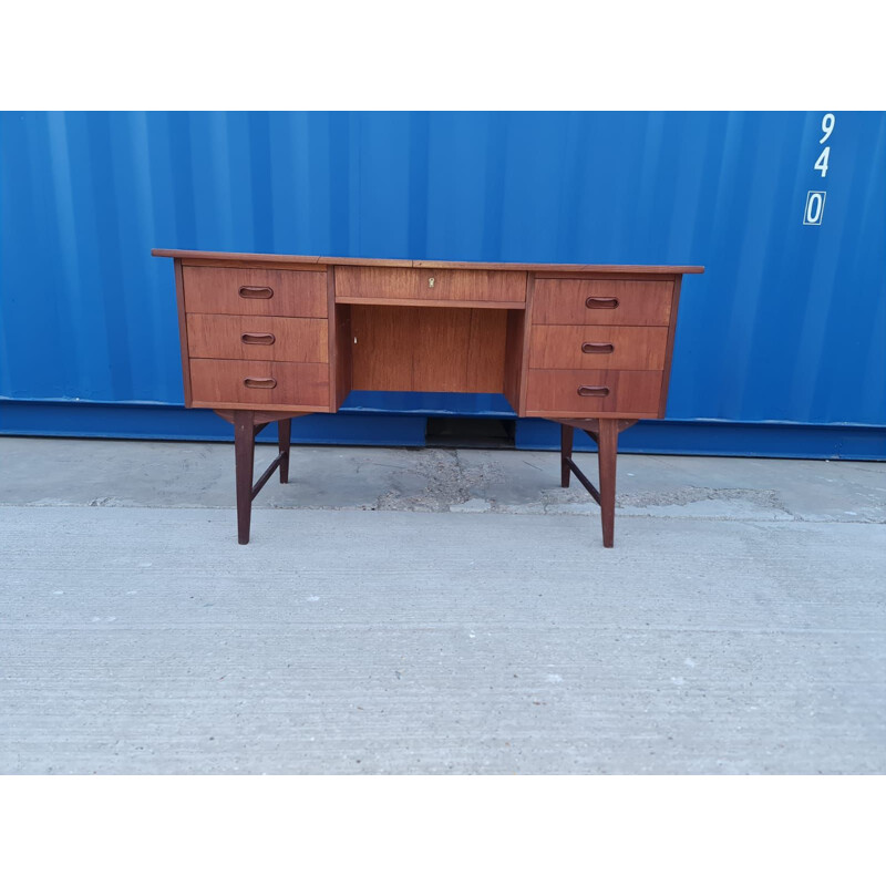 Vintage teak free standing desk Denmark 1960s