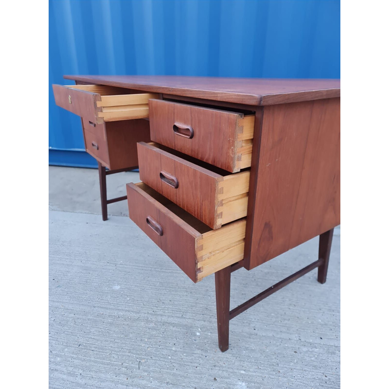 Vintage teak free standing desk Denmark 1960s