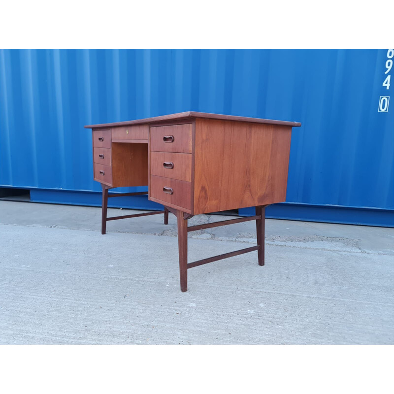 Vintage teak free standing desk Denmark 1960s