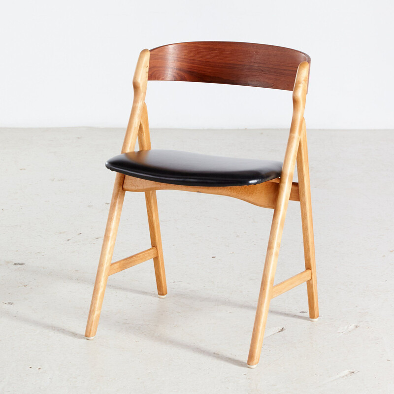 Vintage Danish teak chair model 71 by Henning Kjærnulf 1960s