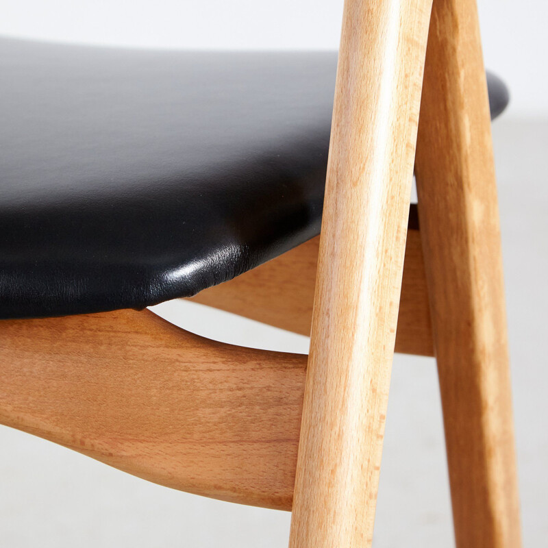 Vintage Danish teak chair model 71 by Henning Kjærnulf 1960s