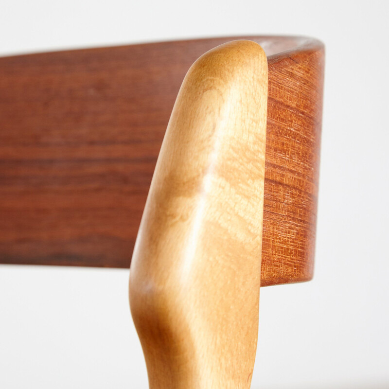 Vintage Danish teak chair model 71 by Henning Kjærnulf 1960s