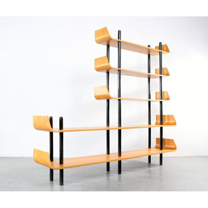 De Boer shelving unit in plywood and birch, Wilhelm LUTJENS - 1950s