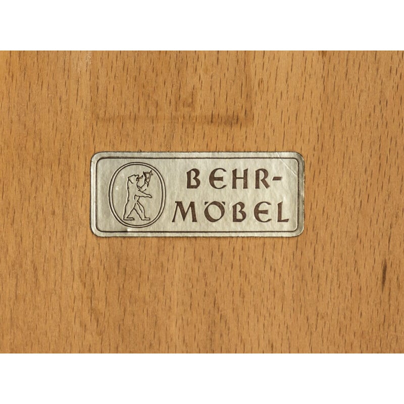 Vitrine vintage en verre et en placage de noyer de Behr Möbel, Allemagne 1960