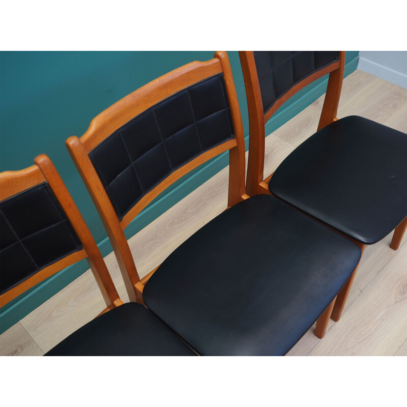 Set of 4 vintage beechwood chairs, Denmark 1970