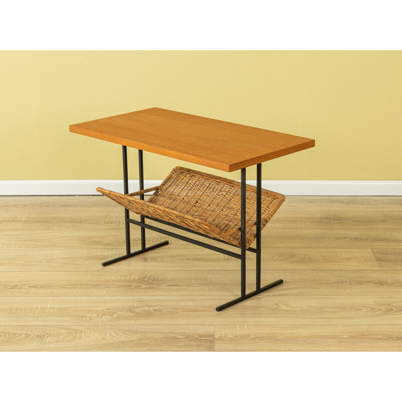 Table d'appoint vintage cadre en acier quadrillé de couleur noire 1960