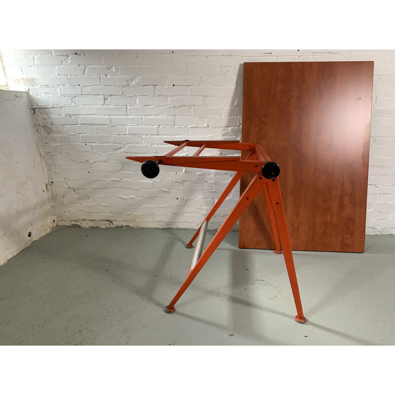 Vintage desk original red colour Friso Kramer and Wim Rietveld 1950s