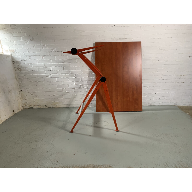 Vintage desk original red colour Friso Kramer and Wim Rietveld 1950s