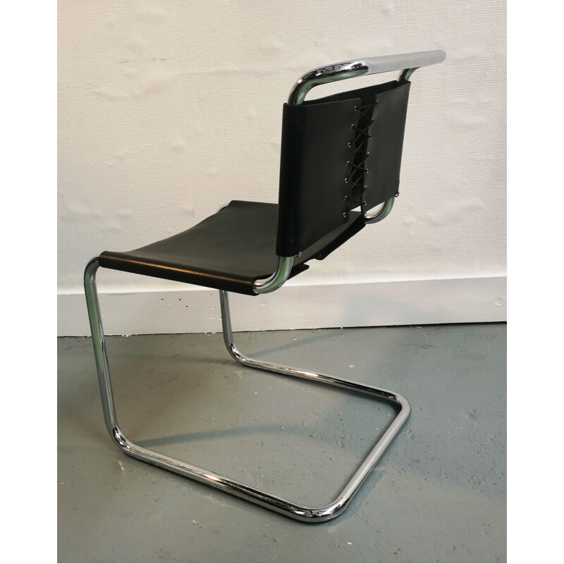 Silla vintage de tubo de acero cromado de Marcel Breuer