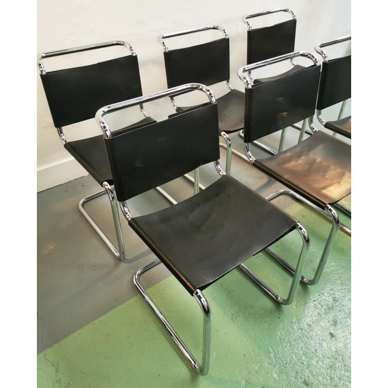 Vintage chrome-plated tubular steel chair by Bauhaus