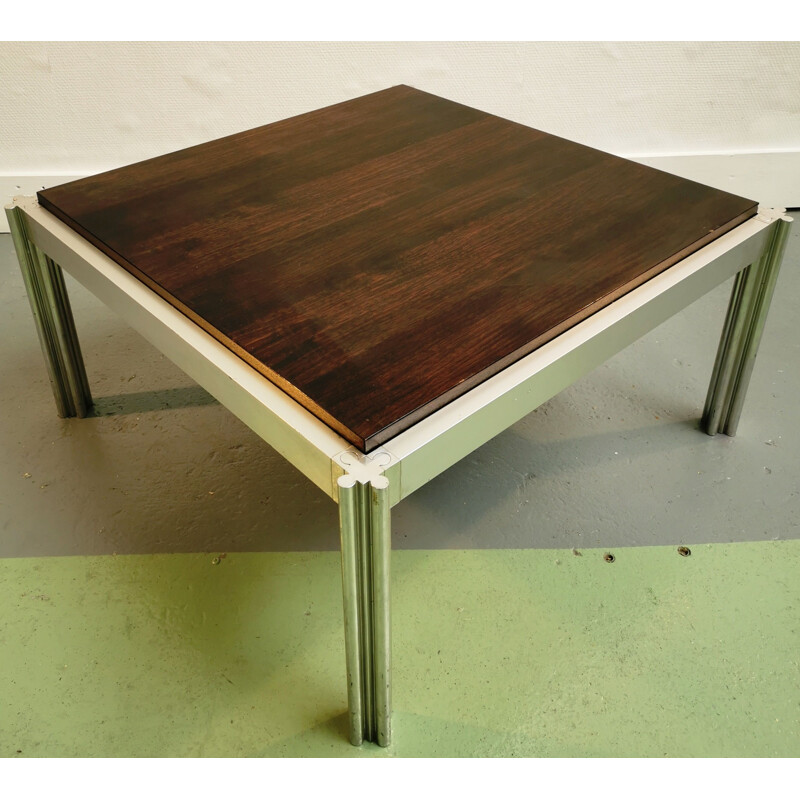 Table basse vintage  carrée par  George Ciancimino 1970