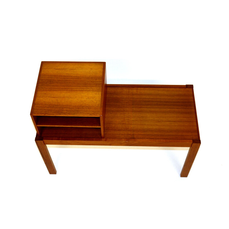 Vintage teak telephone bench Sweden 1960s