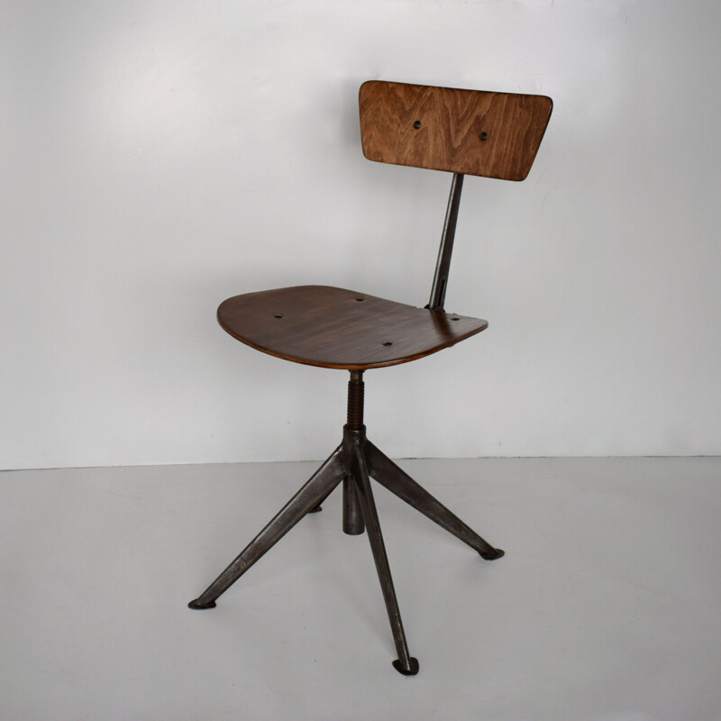 Vintage swivel workshop chair by Odelberg OLSON Sweden 1954