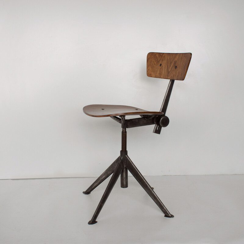 Vintage swivel workshop chair by Odelberg OLSON Sweden 1954