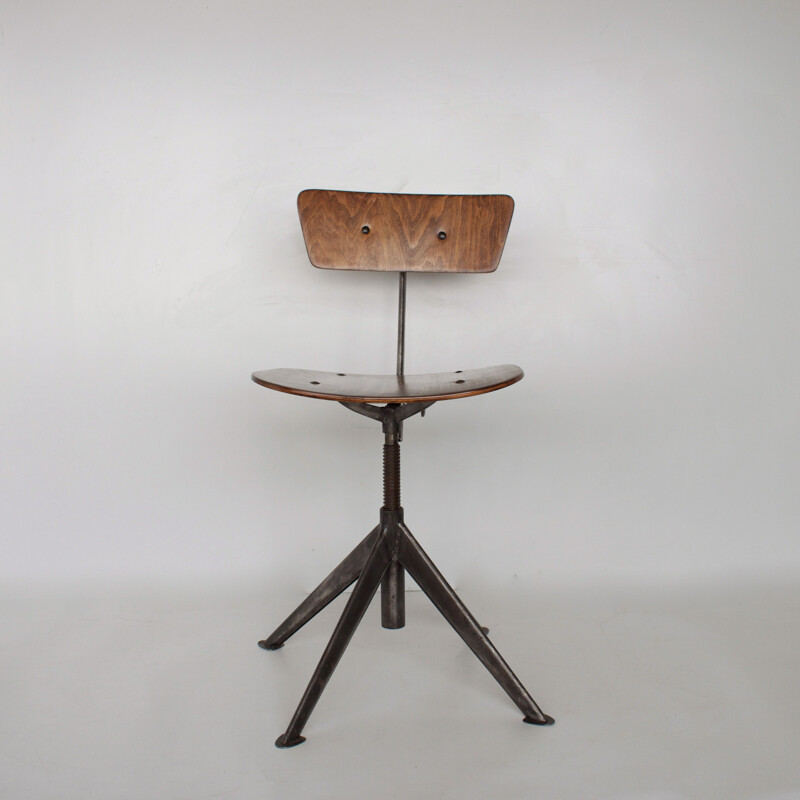 Vintage swivel workshop chair by Odelberg OLSON Sweden 1954