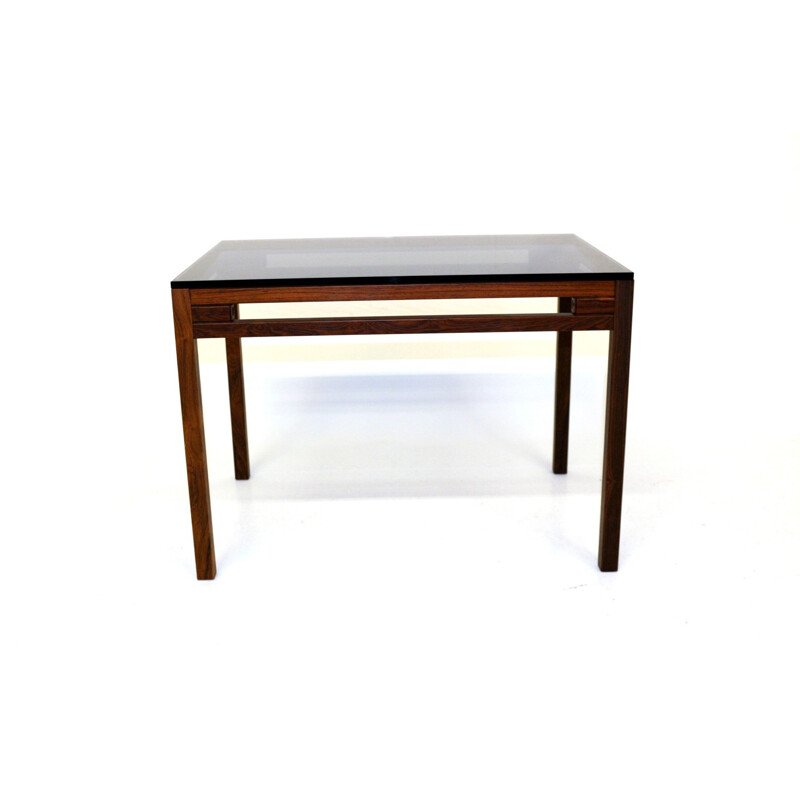 Vintage smoked glass side table, Sweden, 1960