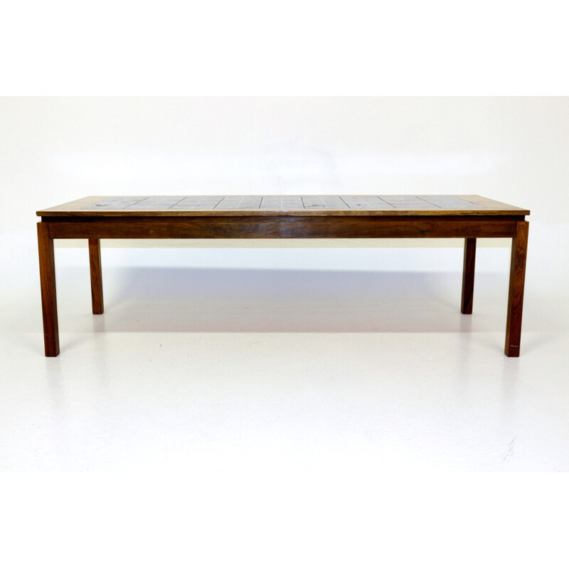 Vintage coffee table in ceramic and rosewood, Denmark 1960