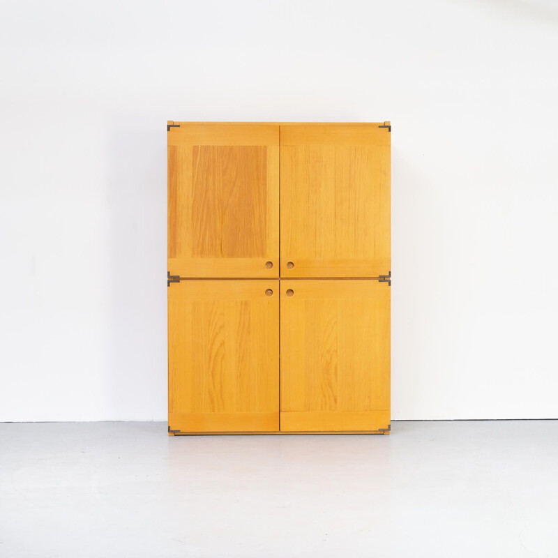 Armoire vintage à quatre portes en bois 1970