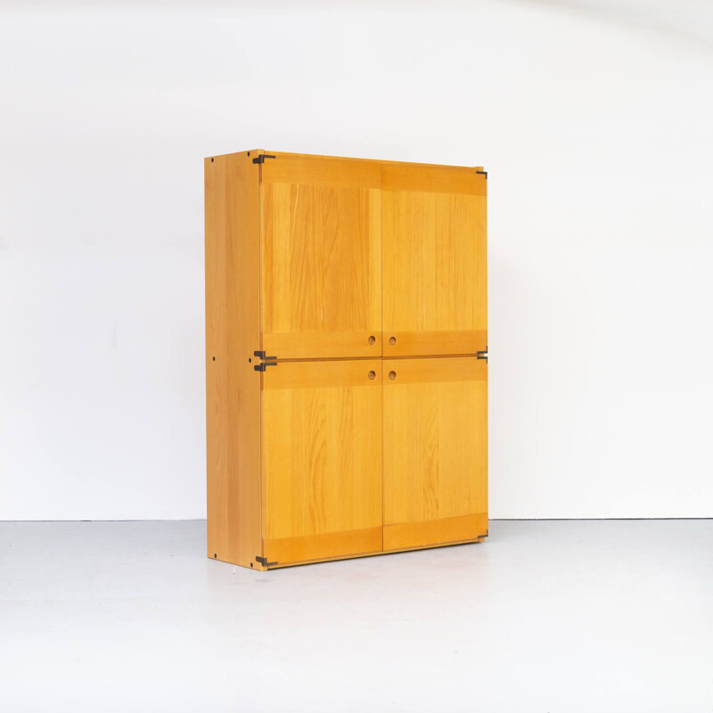 Armoire vintage à quatre portes en bois 1970