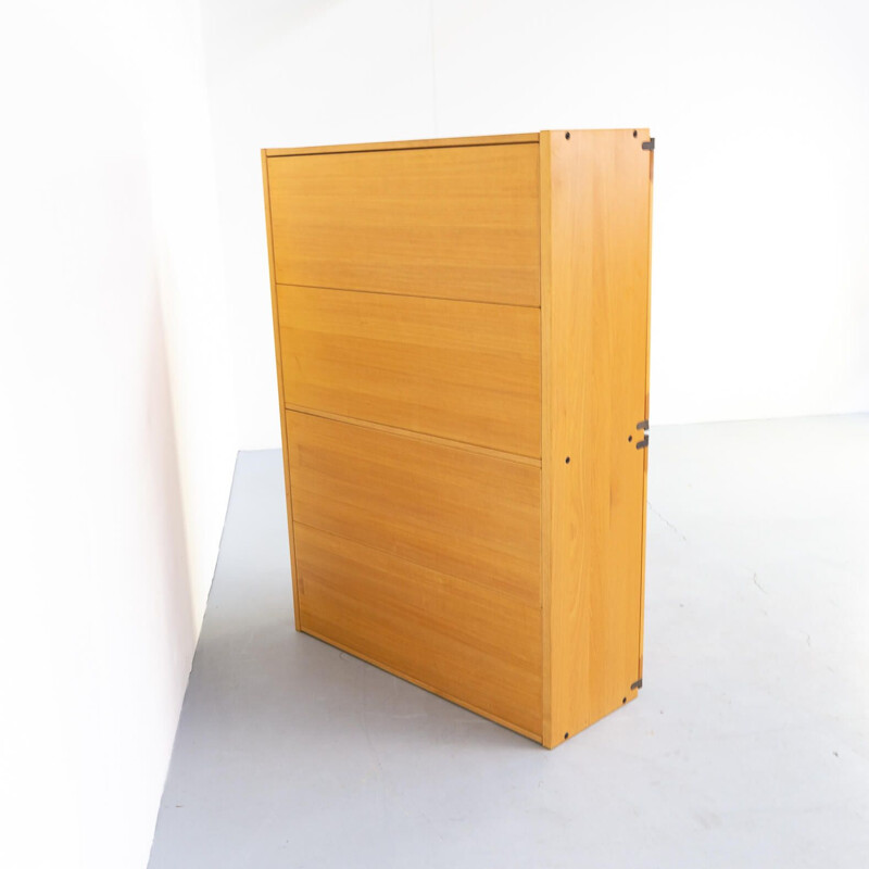 Vintage four-door wooden wardrobe 1970s