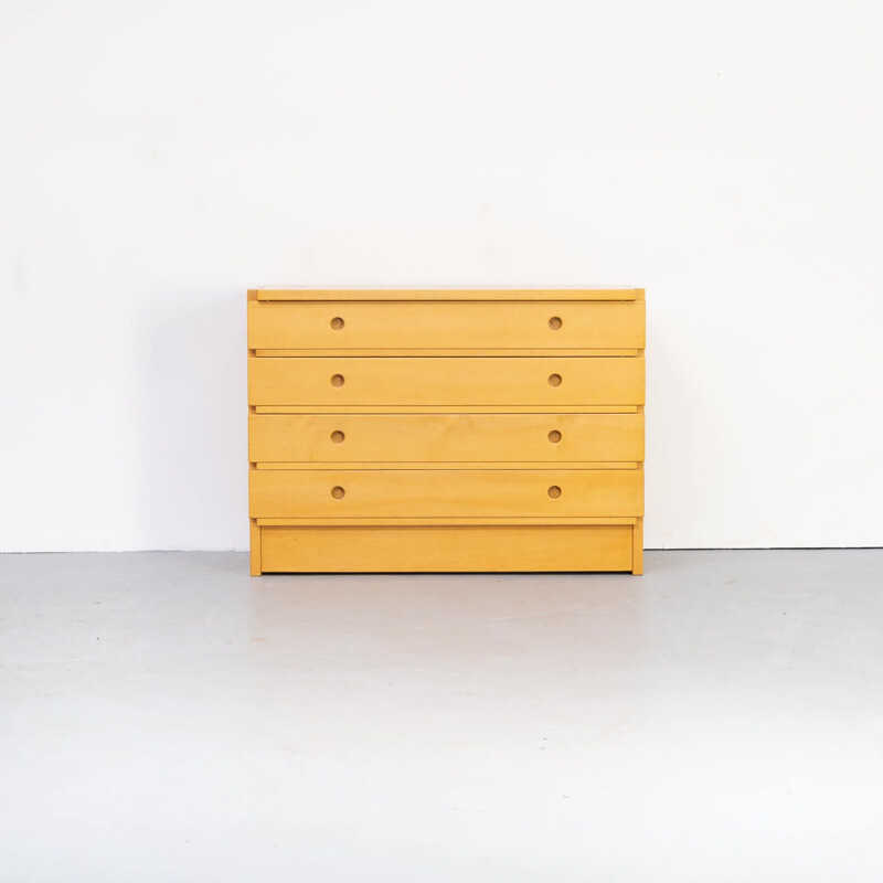 Vintage beechwood cabinet with 4 drawers