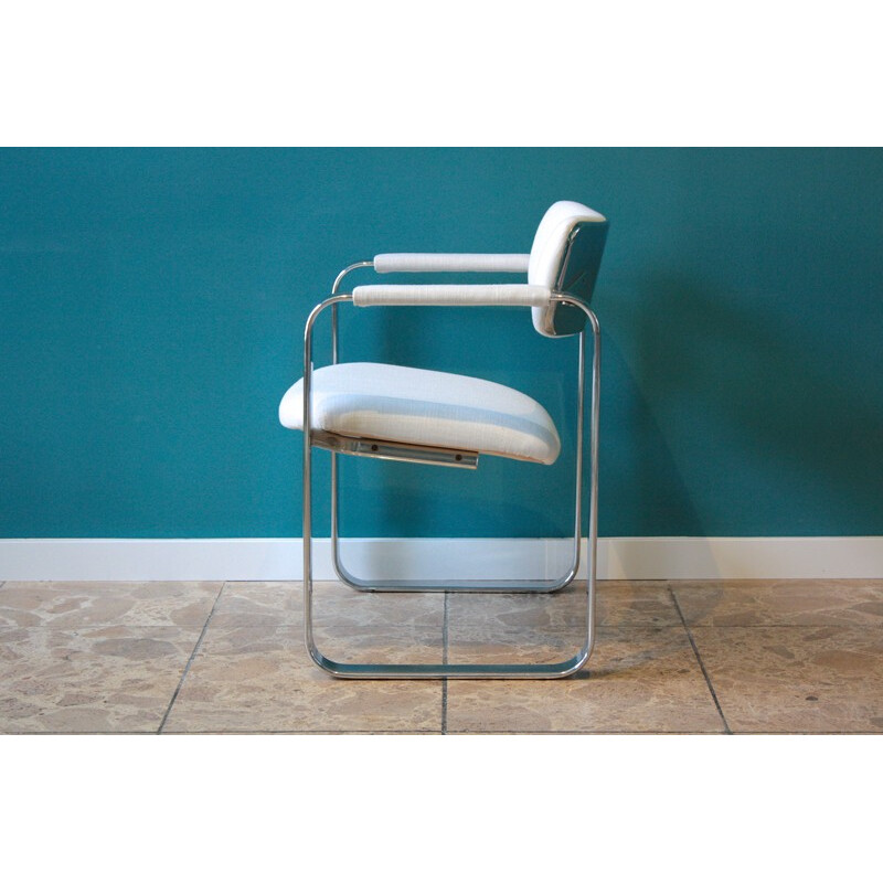 Set of four white Mobel Italia chairs in metal, Eero AARNIO - 1968