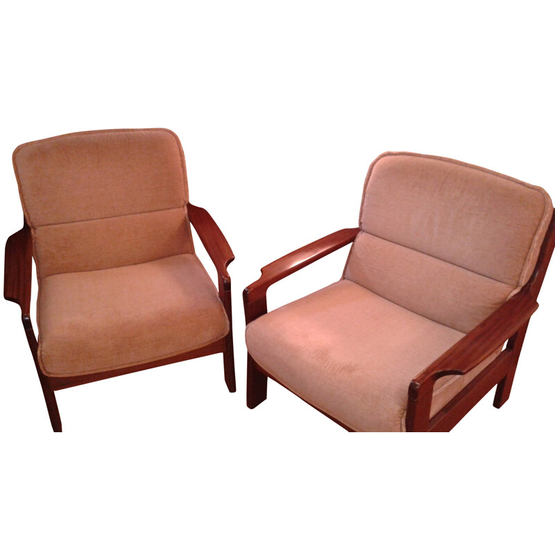Scandinavian pair of armchairs - 1960s