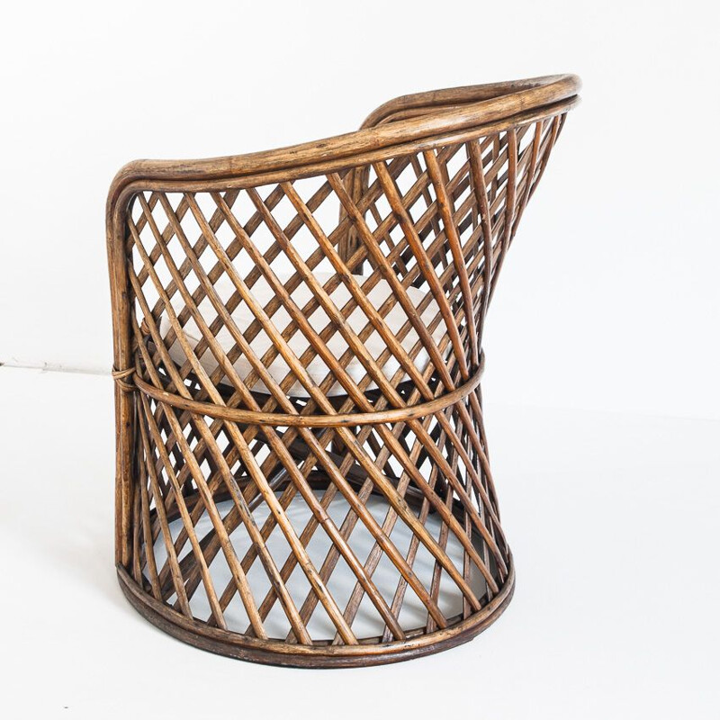 Vintage rattan armchair France 1970s