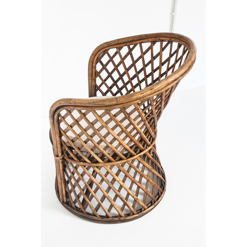 Vintage rattan armchair France 1970s