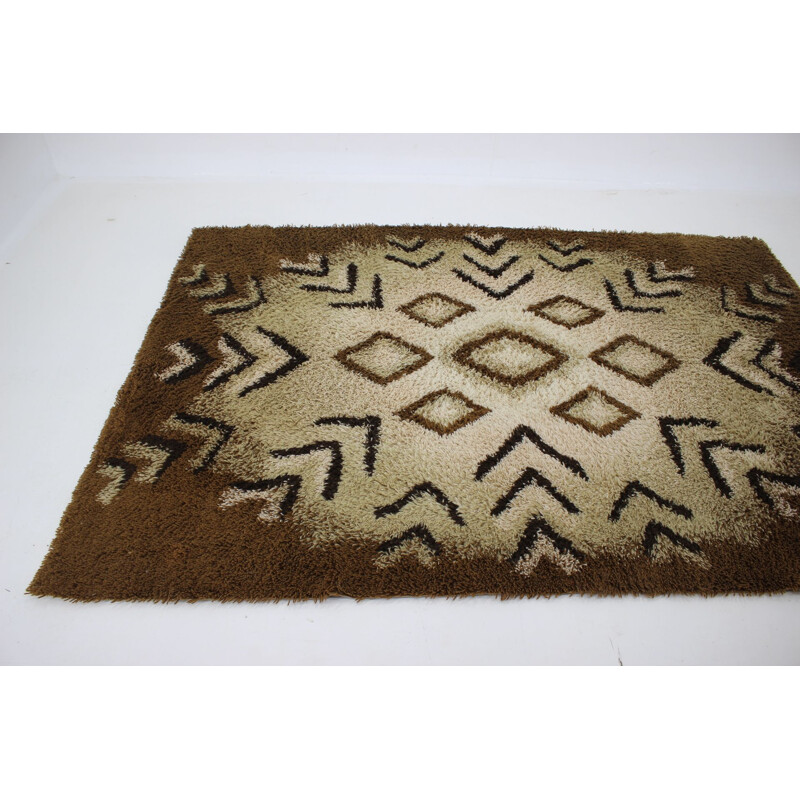 Vintage abstract wool rug Denmark 1960s