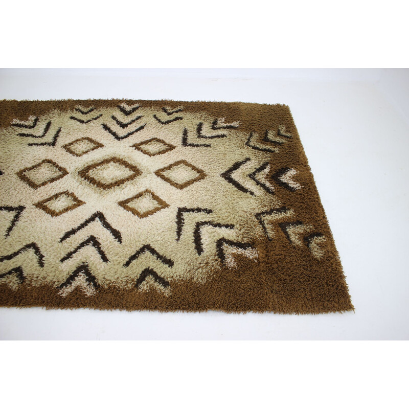 Vintage abstract wool rug Denmark 1960s