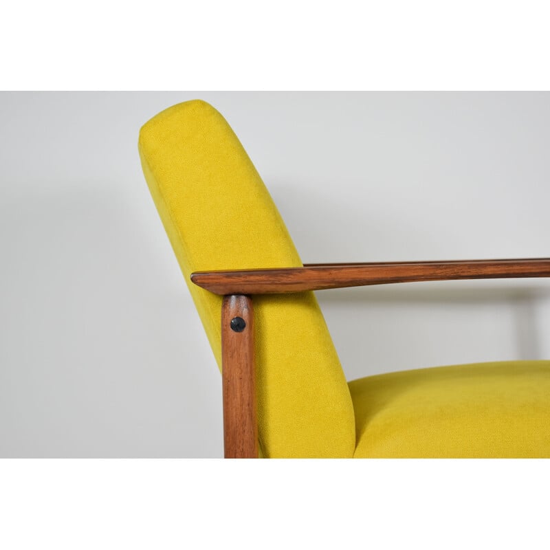 Vintage yellow armchair type 300-190 by Radomsko 1970