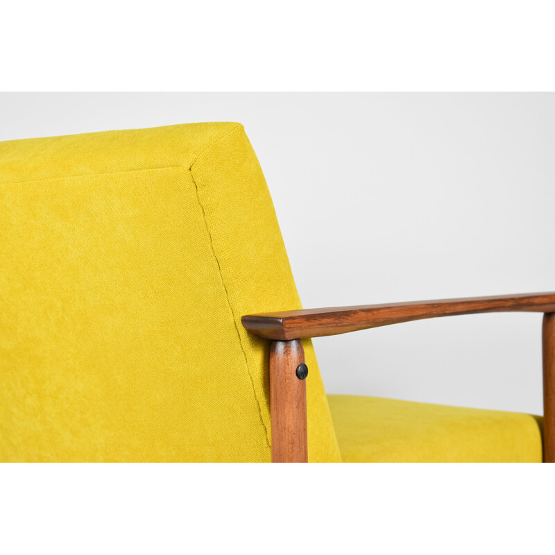 Vintage yellow armchair type 300-190 by Radomsko 1970