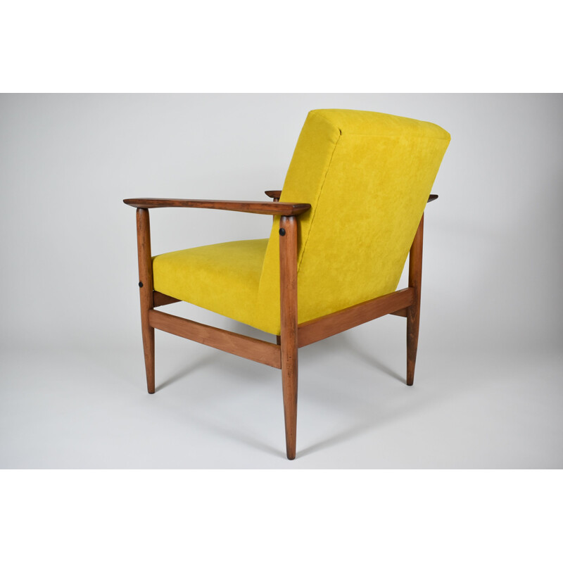 Vintage yellow armchair type 300-190 by Radomsko 1970