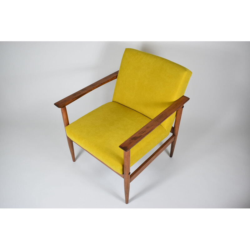 Vintage yellow armchair type 300-190 by Radomsko 1970