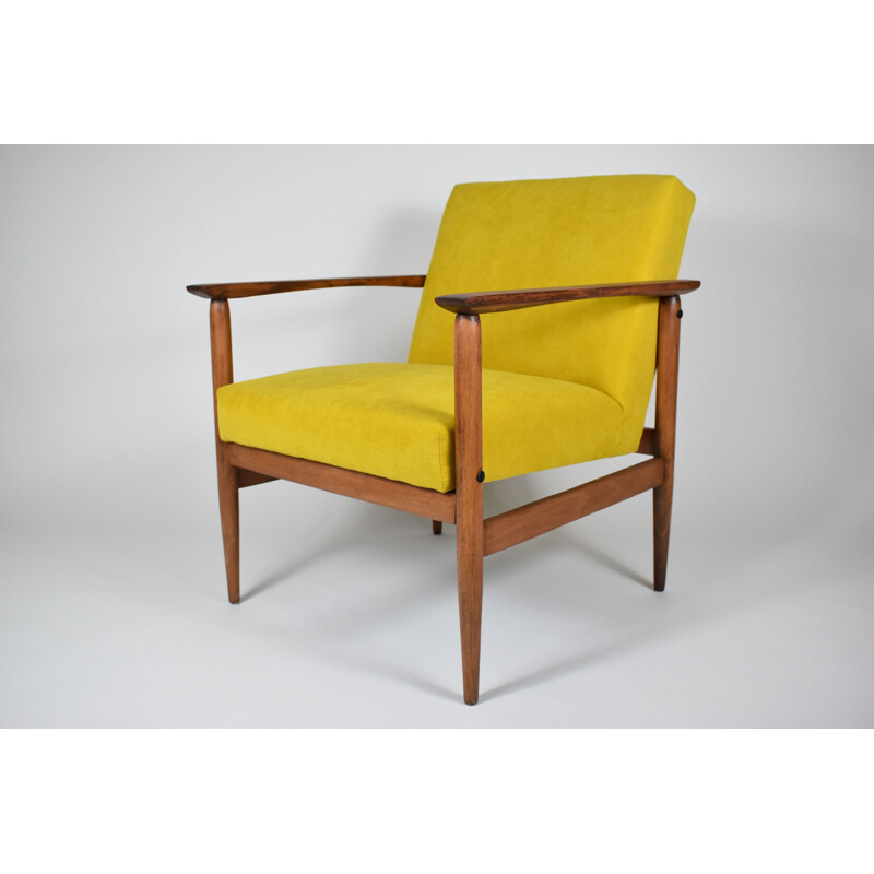 Vintage yellow armchair type 300-190 by Radomsko 1970