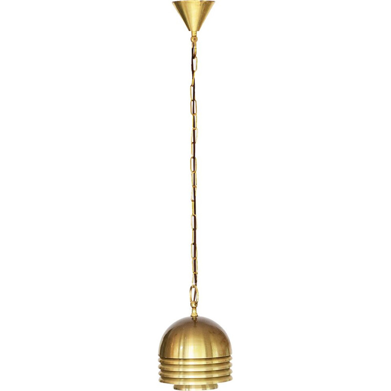 Vintage Golden layered pendant light by T. Röste & Co Norway 1960s