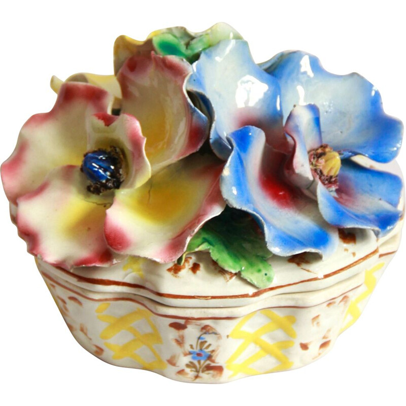 Caja de cerámica vintage, Italia 1950