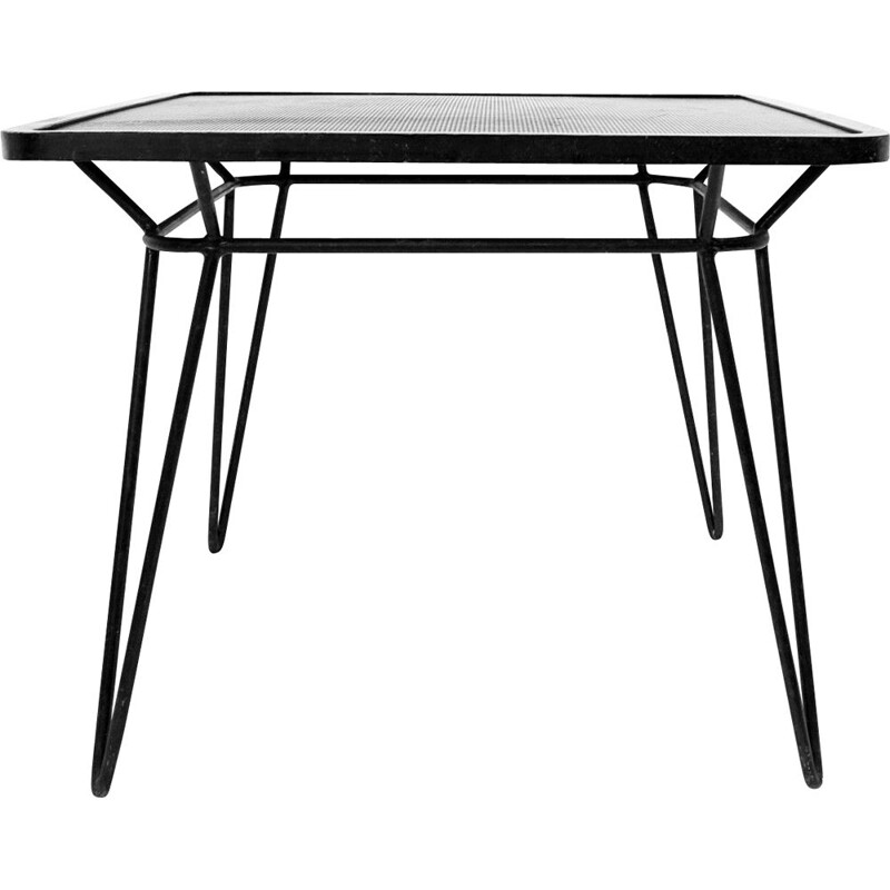 Vintage Square  table in wrought iron by Ico parisi