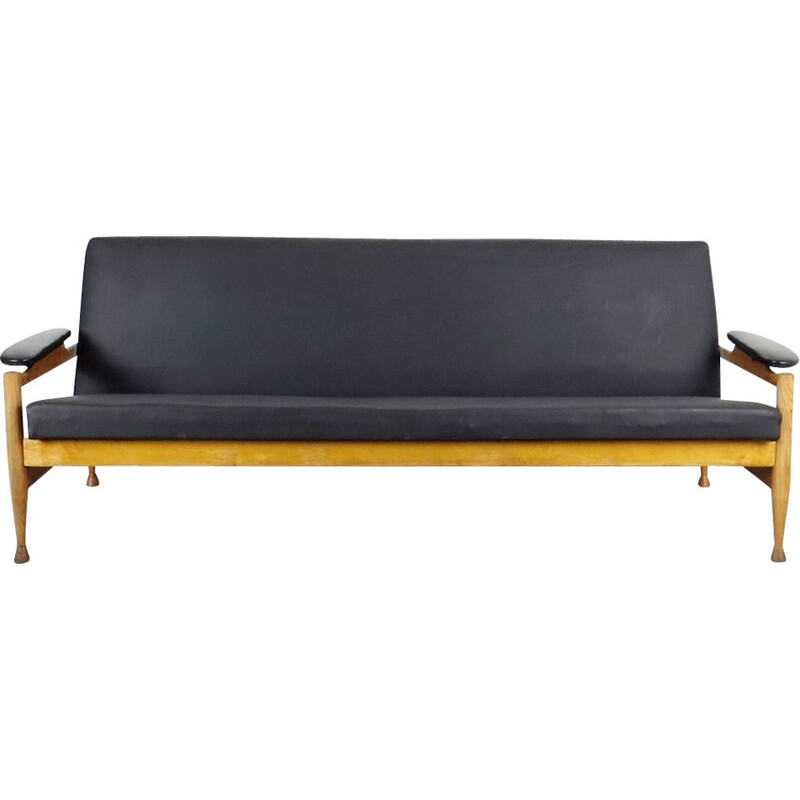 Vintage leatherette sofa bed