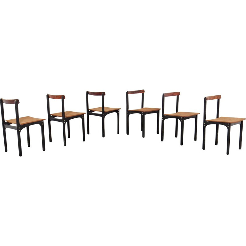 6 chaises vintage noires