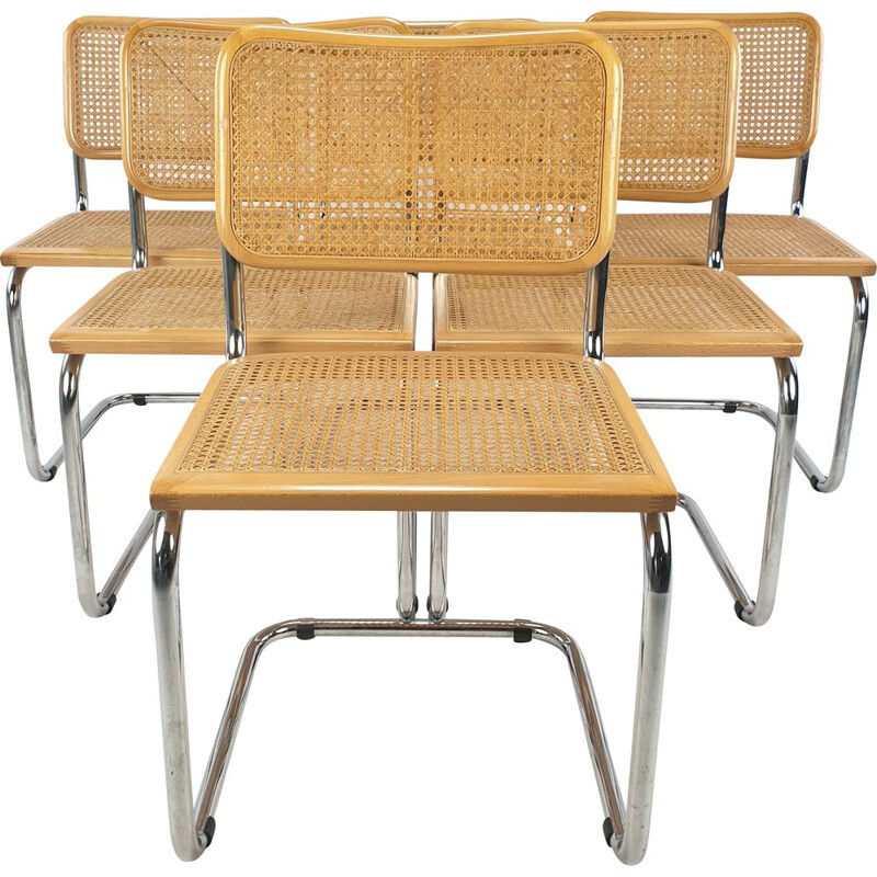 Vintage chairs set of 6 Marcel Breuer B32 Italy